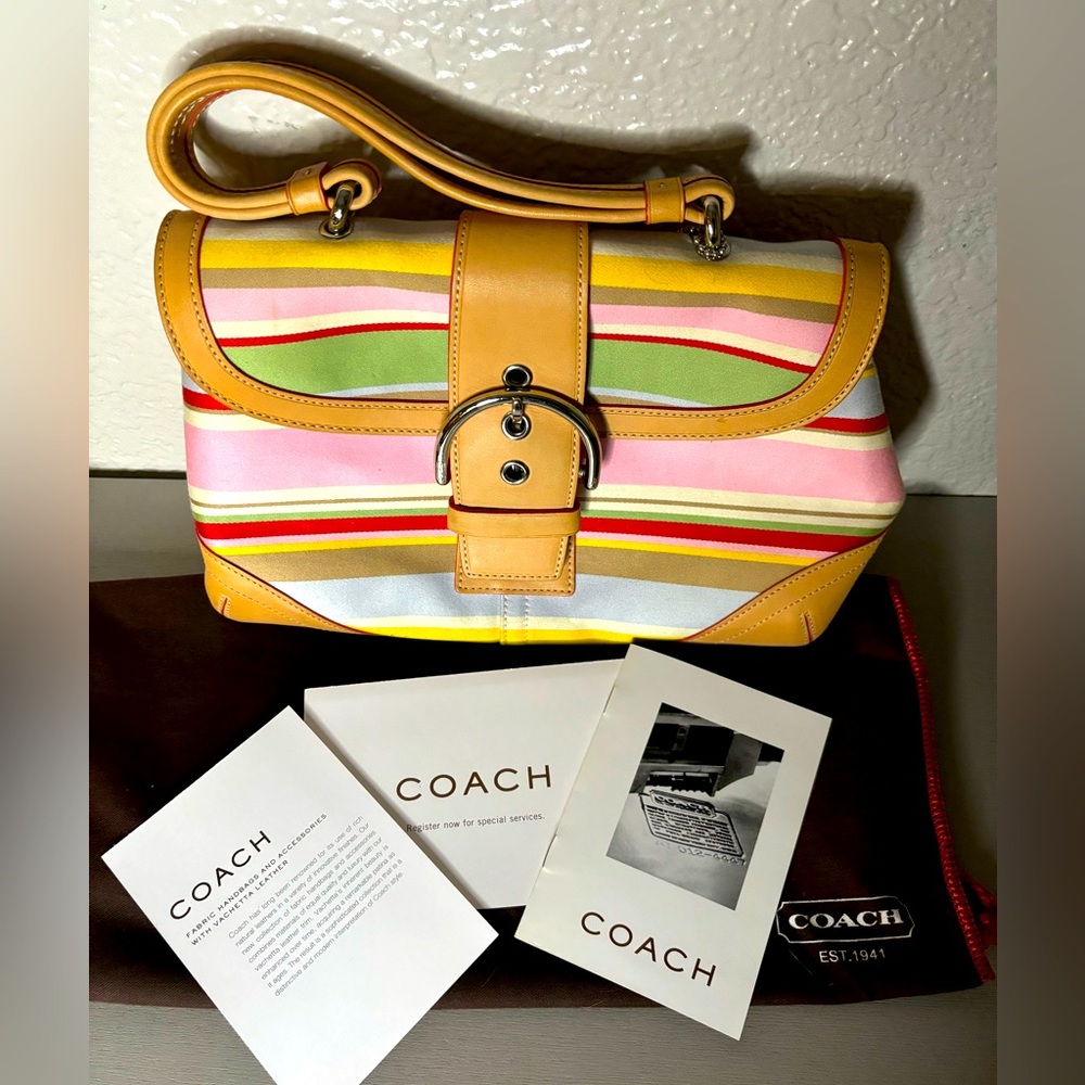 Coach Striped Daisy Handbag
